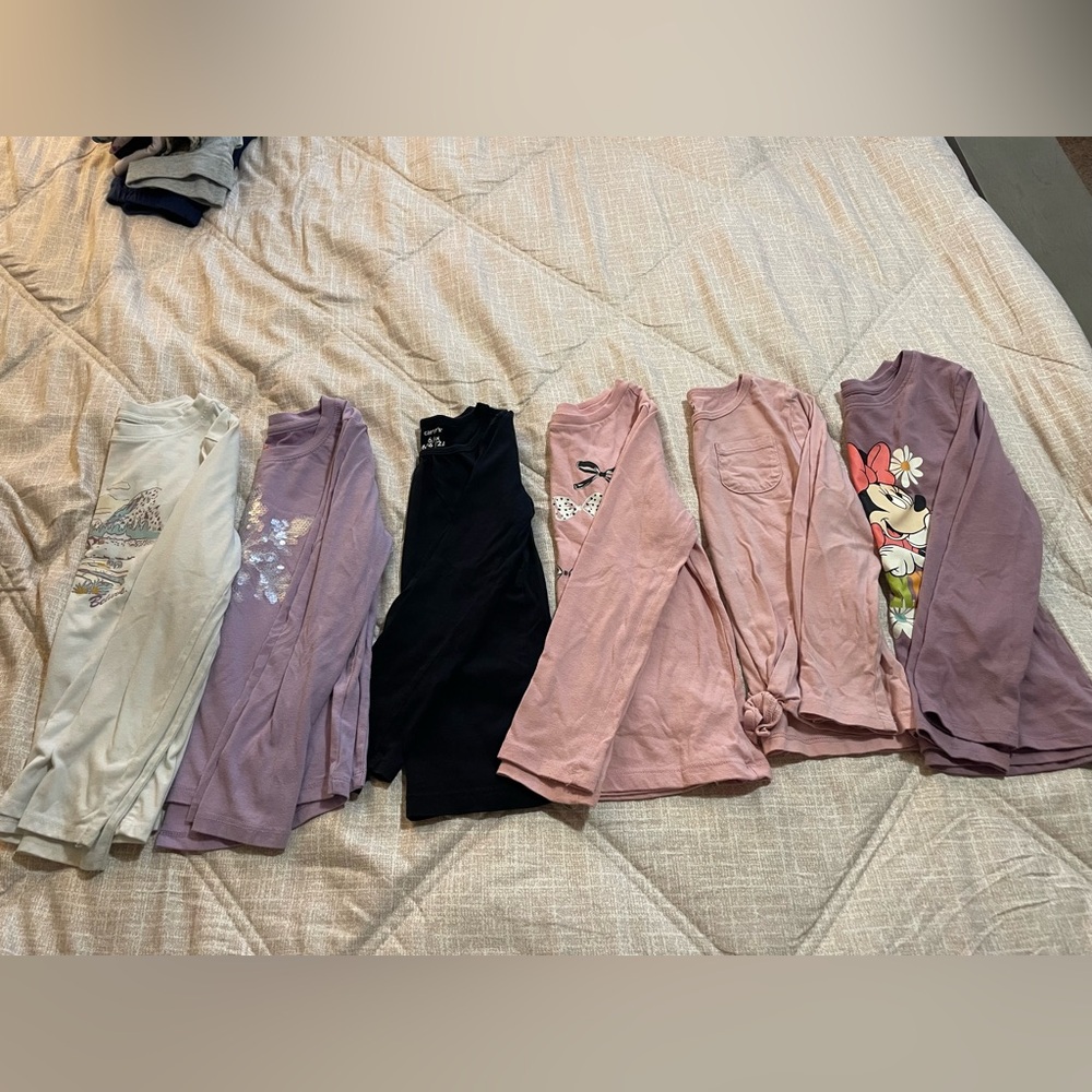 BUNDLE of 6 girls long sleeve tees